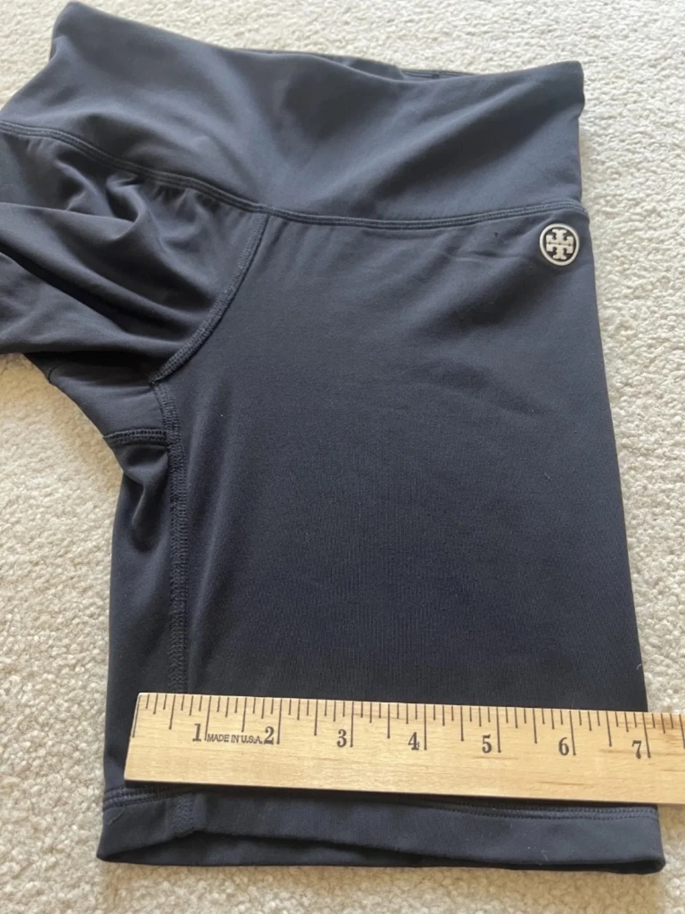 Tory Sport Womens Biker Shorts Black Polyester Size XS